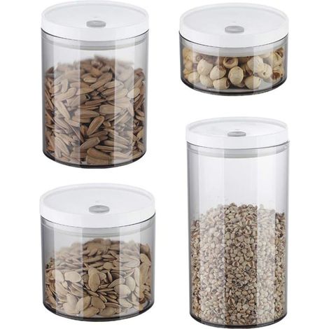 BPA-freie, transparente, luftdichte Lebensmittelbehälter, Set aus Kunststoff-Aufbewahrungsbehältern