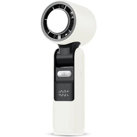 Ventilateur à Refroidissement Peltier, Ventilateur Portable Rechargeable avec Plaque Froide et Écran LED,Blanc (1/5)