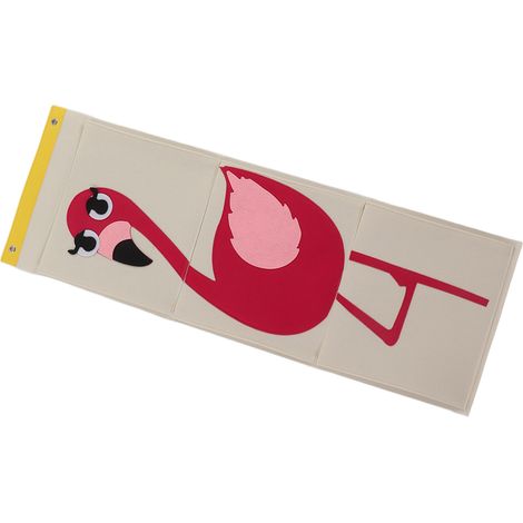 Sac de Rangement Mural 3 Étages en Feltine Animaux - Poche Suspendue pour Porte Oiseau 100x35 cm (1/5)