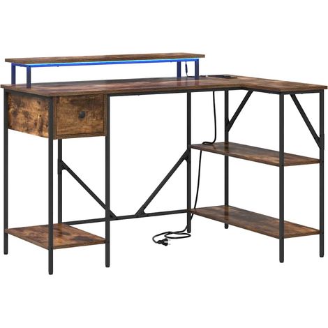 Maison Exclusive - Schreibtisch Geräucherte Eiche 120 x 79 x 86,5