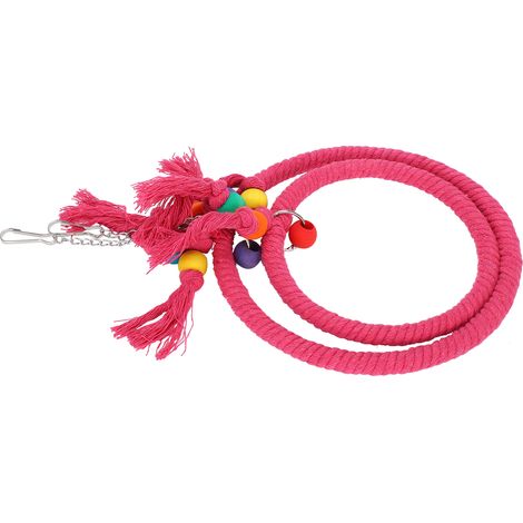 Anneau de suspension en corde de coton pour perroquet, jouet à mâcher et à attraper, accessoire de cage, rose rouge (1/5)