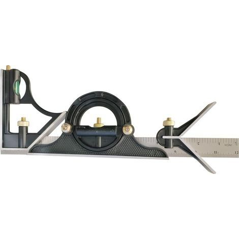 300MM Équerre Combinée Règle Menuisier Multifonctionnelle Metal Equerre Réglable Angle Charpentier Outil (1/5)