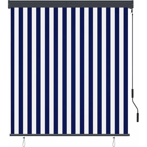 Store roulant d'extérieur 140x250 cm Bleu et blanc CFW7722586 (1/5)
