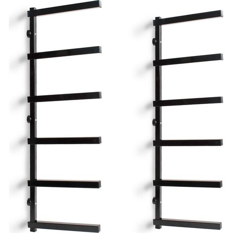 Wiltec – Étagère cantilever métal 6 niveaux pour stockage tubes – Capacité 300 kg – Installation murale – Bras 340 mm – Distance entre niveaux 160 mm (1/5)
