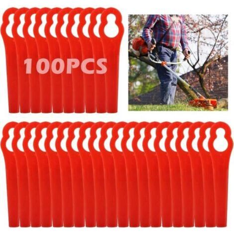 Lot de 100 Lames de Rechange en Plastique pour Coupe-Bordure à Batterie, Accessoires Robustes et Durables pour Entretien Jardin (1/5)