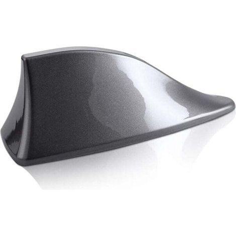 Antena universal tipo aleta de tiburón para coche - Antena de radio FM/AM con base adhesiva impermeable para coche, SUV, camión y furgoneta (gris)