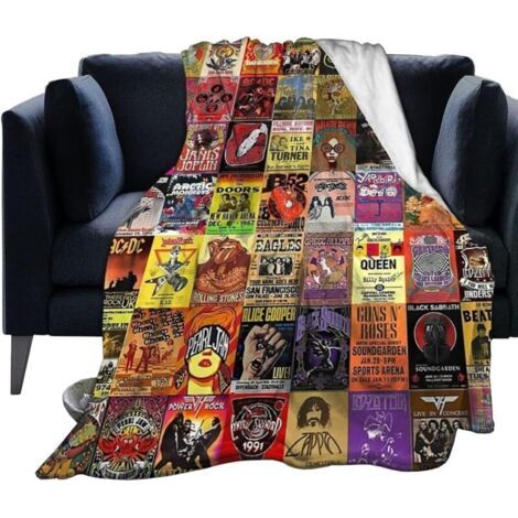 NNOVAT Couverture en Flanelle légère et Confortable avec Collage de Groupe Rock Band - Couverture Douce pour canapé et canapé - Convient pour Toutes Les Saisons 152,4 x 127,8 cm