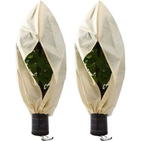 2 Pièces Housse Hivernage pour Plantes, Couverture d'hiver Végétale Non Tissée, Housse Hivernage Plante, Housse D'Hivernage, pour Tomates, Figuiers, Agrumes, Petits Arbustes60×80cm-- (1/4)