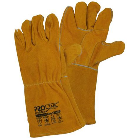 GUANTI PER SALDATURA TUTTA PELLE CROSTA CON MANICHETTA 15cm TAGLIA 10 UFO