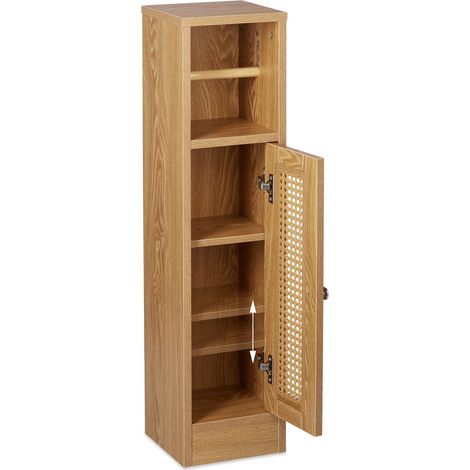 Soportes portarrollos de papel higiénico diseño estrecho baño 80 x 30 x 15 cm de madera marrón 130013311 (1/4)