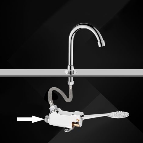 Waschbeckenarmatur-Set mit Fußpedal für Medizin/Labor, Zubehör für Waschbeckenarmaturen (1/5)