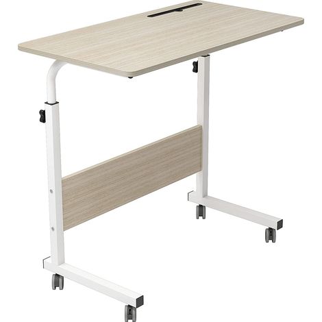soges verstellbarer mobiler Tisch mit Tablet-Steckplatz 31,4 Zoll tragbarer Laptop-Computer-Ständer Schreibtischwagen-Tablett, weißer Ahorn 05-3-80MP-DE (1/5)