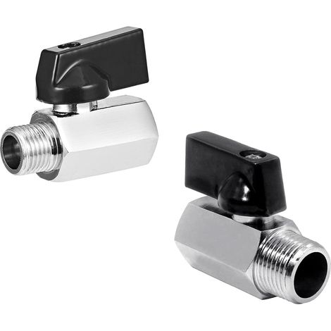 2 Pièces Vanne 1/4, DN8 Robinet Boisseau Sphérique, 1/4 Pouce Filetage Intérieur et Extérieur Vanne Métallique Mini, avec Poignée pour Conduites D'eau, D'huile, de Gaz (1/5)