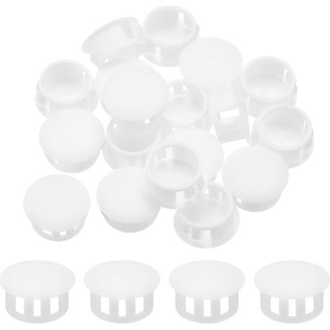 32Pcs 15mm Blanc Bouchon de Trou en Plastique, Bouchons de Trou de Panneau de Type Encastré Embouts d'Insertion pour Tubes de Trou de Verrouillage Armoire de Meubles (1/4)