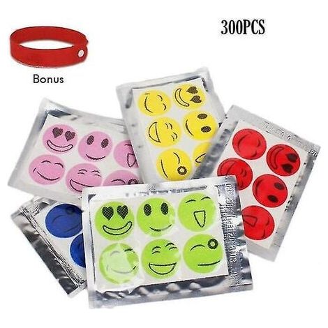 300 pièces autocollants anti-moustiques Smiley anti-insectes (1/4)