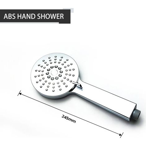 Barre de douche réglable avec tige de levage, colonne de douche murale extensible, pommeau de douche à 3 jets, rehausseur de douche chromé pour salle de bain. (1/5)