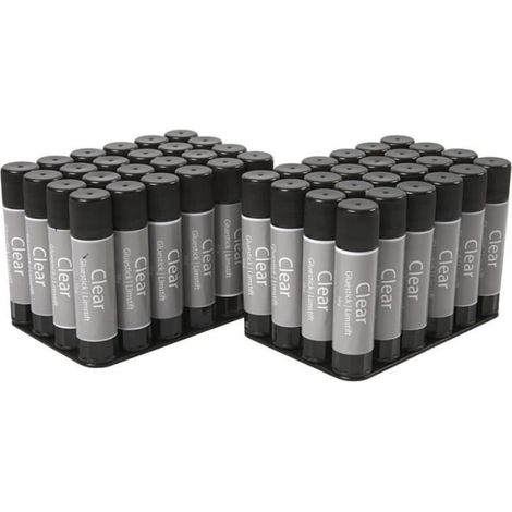 Bâton de colle - Clear - 10g - Transparent - 48 pièces