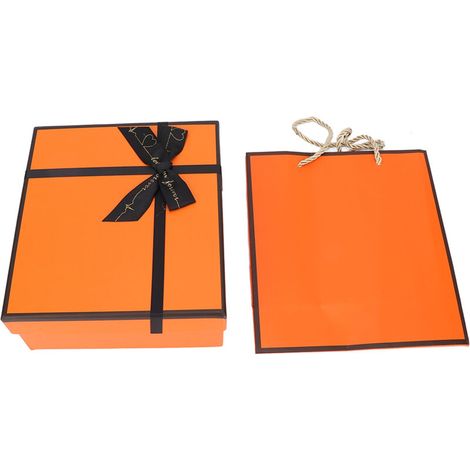 Boîte Cadeau - Carton Rigide 20 x 18 x 8 cm - Avec Ruban Décoratif et Sac Papier - Pour Noël Anniversaire Mariage (1/5)