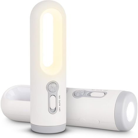 Luce notturna LED portatile ricaricabile 2 in 1 con sensore di movimento, ideale per la camera da letto, il bagno, la lettura e il campeggio (1/5)