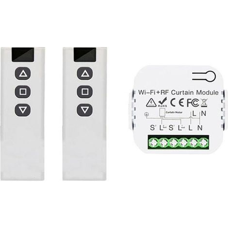 Interrupteur Volet Roulant Connecté WiFi 433Mhz Compatible Smart Life Avec Télécommande 2 Canaux (1/4)
