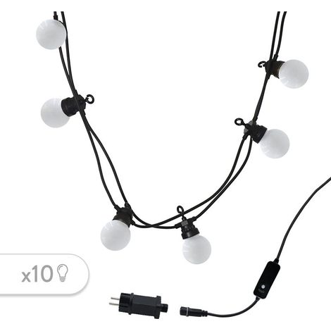 Lumisky Party Milky 10 Guirlande lumineuse extérieure 10 globes LED blanc chaud connectable 5,7 m 8 modes (1/5)