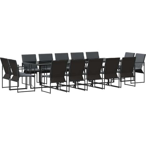 Maison Exclusive - Conjunto de Comedor de Jardín 15 uds. Negro Ac (1/5)