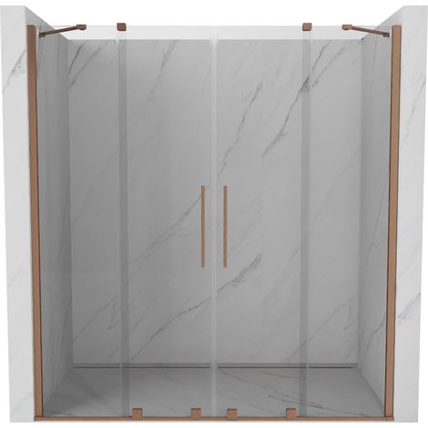 Mexen Velar Duo porte de douche coulissante 200 cm, transparent, cuivre brossé - 871-200-000-02-65 (1/5)