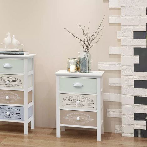 Vidaxl – Armoire de rangement en bois style français – 3 tiroirs coulissants – Charme rustique – Facile à nettoyer – Dimensions optimales pour chambre (1/5)