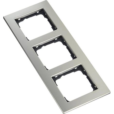 Gira Marco embellecedor 3x plano Gira E2 Acero inox. [0213335], 0213 335