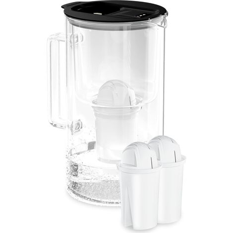 carafe filtrante verre 2L avec compteur LED, 2 filtre classic Noir (1/5)