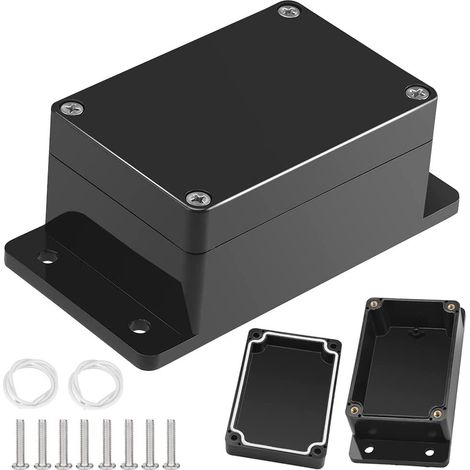 BEBUSINGOTO 2 cajas de conexiones eléctricas impermeables de plástico negro para electrónica, caja de conexiones de cableado DIY para proyectos eléctricos. (1/5)