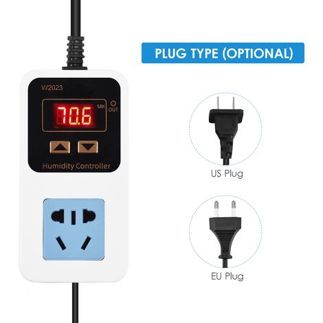 Regolatore elettronico di umidità 110-220V 10A 1500W, interruttore di controllo digitale intelligente con sensore, uscita di umidificazione e deumidificazione a parete. (1/5)
