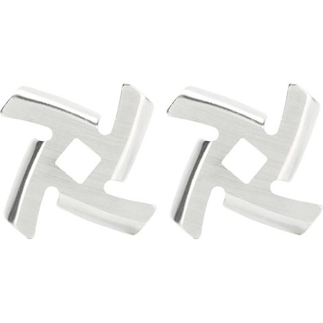 Lot de 2 lames de hachoir à viande en acier inoxydable, accessoire pour hachoir à viande à trous carrés et croisés. (1/5)