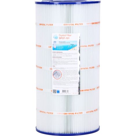 Crystal Filter – Filtre piscine SPCF-101 – Cartouche 50,4 cm x 25,4 cm – Finesse de filtration 4 oz – Compatible Waterair CFR 100