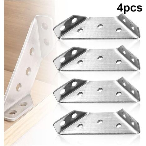 Supports d'angle en acier inoxydable Connecteur de fixation Support d'angle à angle droit Support de quincaillerie for meubles (1/5)