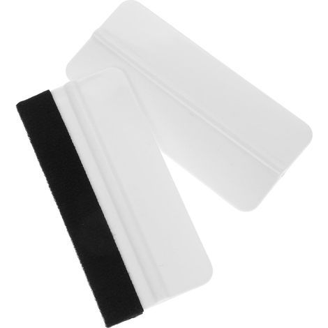 Lot de 2 raclettes pour lisser les vitres, les gratte-ciel, etc. Raclette automatique, raclette en feutre, raclette pour film, raclette pour autocollants, en plastique blanc. (1/5)