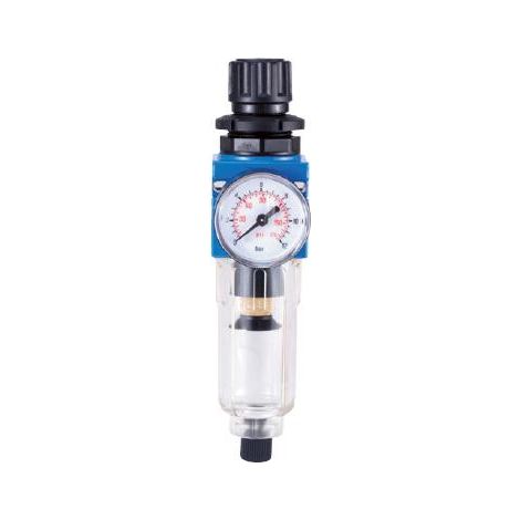 Mecafer – Filtre régulateur 1/4"F – Filetage sortie 1/4" – Configuration raccord pour compresseur – Usage professionnel