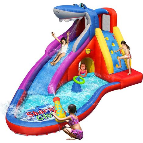 Scivolo Gonfiabile Castello Acquatico Gigante Squalo Vasca Palline Giochi Acqua (1/5)