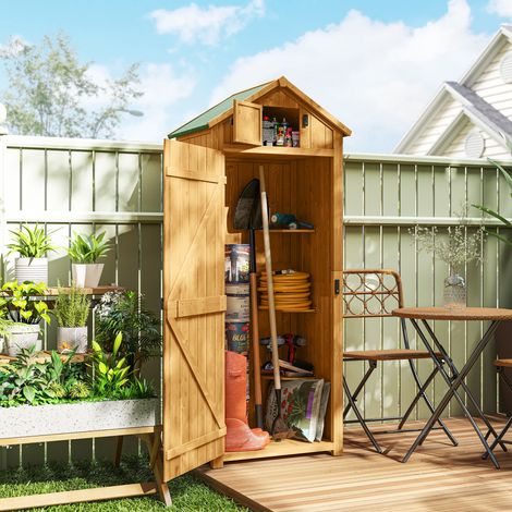 Abri de jardin en bois étanche pour outils. 77 x 54,2 x 179 cm - Jaune