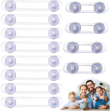 10 Stück Baby-Sicherheitssysteme für Kinder – transparent, Kunststoff, Sicherheitsverschlüsse für Haussicherheit