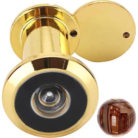 Judas de porte en laiton – Visionneuse 220° avec couvercle d'intimité pivotant – Diamètre 16 mm – Sécurité renforcée (1/5)
