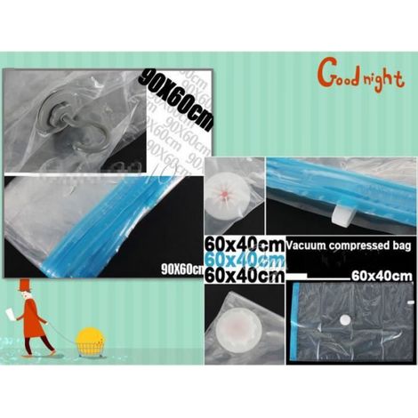 Lot de 4 Housses de Rangement Sous Vide Étanches - Transparent - Sac Compression pour Vêtements (1/2)