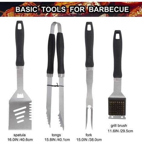 20-teiliges Grillset, robustes Edelstahl-Grillzubehör im Aluminiumkoffer – Komplettes Grillbesteck – Ideales Geschenk für Männer (1/4)