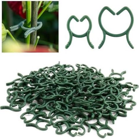 200 Pflanzenstützen, Tomatenklammern, Kletterpflanzenklammern, robuste Gartenbefestigungen, ideal für Obst, Gemüse und Tomaten – Größen M und L (1/5)