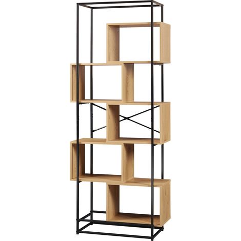 Scaffale dal design senza tempo per soggiorno/camera da letto mobile contenitore indipendente acciaio 194 x 80 x 33 cm nero 030011148