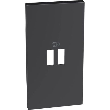 Cover 2 moduli nero per articoli K4293CC K4294C bticino Living Now KG12PD