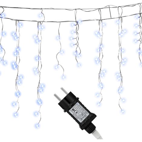 Wolketon 10M LED Eisregen Lichterkette Außen Innen Kaltweiß Lichtervorhang 400 LEDs Eiszapfen Weihnachtsbeleuchtung 8 ModiWeihnachtsdeko Party Garten