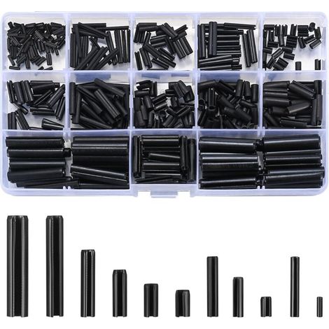 390Pièces Assortiment de Goupilles élastiques, Goupilles élastiques de Sûreté en Acier au Manganèse - M1.5/M2/M2.5/M3/M4/M5/M6,de DEBUNS (1/5)