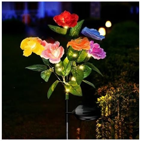 New Solar Simulated Garden Lights - Solar Simulated Garden Lights Rose Lights - Colorful -