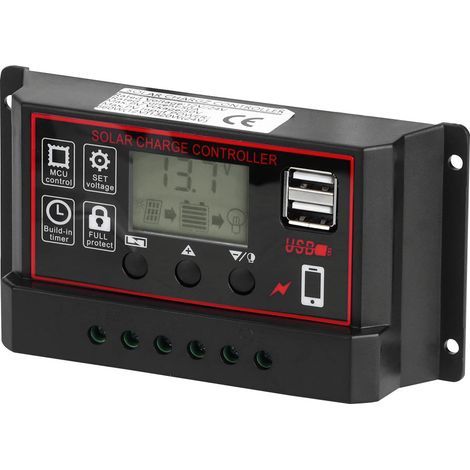 12V/24V/50A Solarladegerät mit Photovoltaik-Regler, USB-5V-Ausgang und Digitalanzeige (1/5)